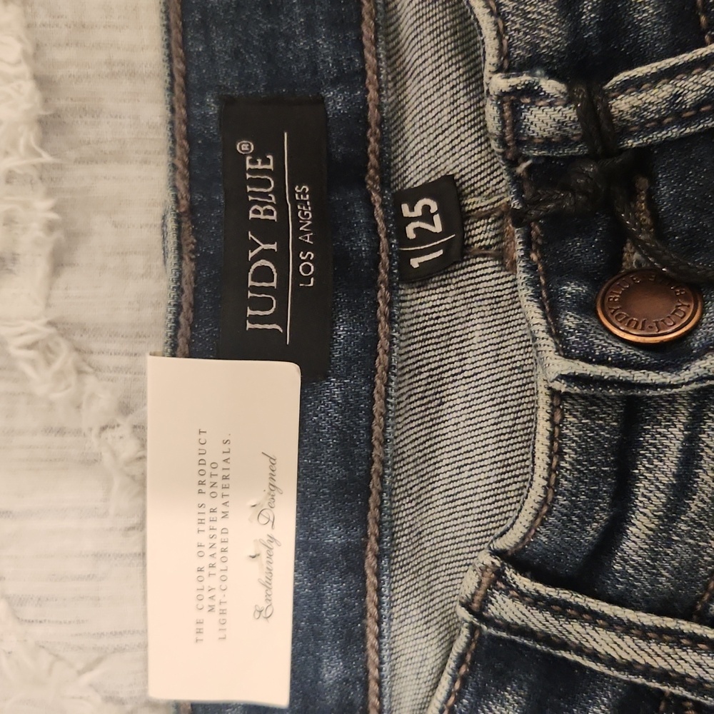 Judy Blue Skinny Distressed Blue Jeans Size 1/25, New With Tags! - Picture 2 of 11